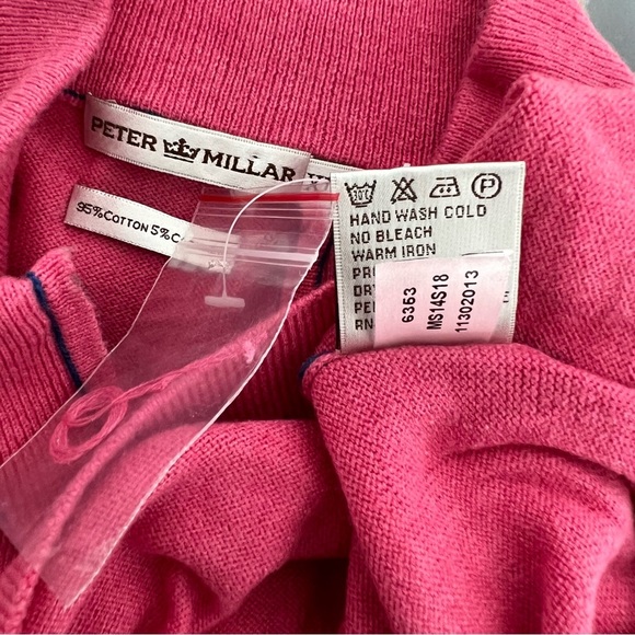 Peter Millar Cotton Cashmere Corded Contrast Quarter Zip Pullover Sweater XL - Picture 2 of 9